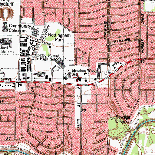 Topographic Map of Christ Memorial Lutheran Church, TX