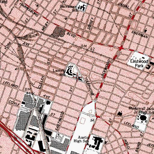 Topographic Map of Church of the Redeemer Episcopal Church, TX