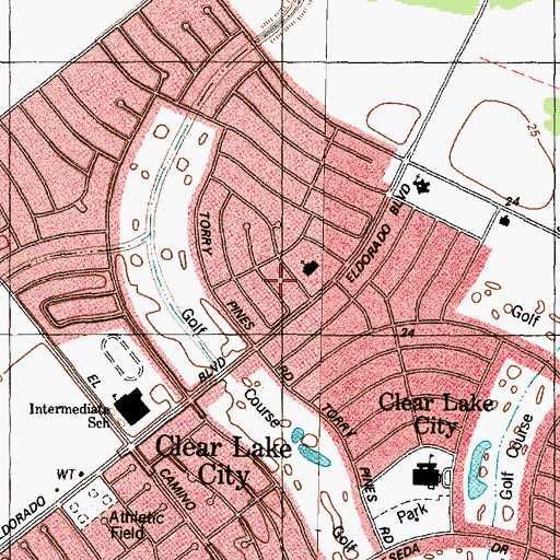 Topographic Map of Clear Lake Presbyterian Church, TX