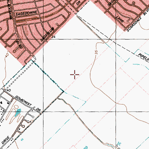 Topographic Map of Cokesbury United Methodist Church at Houston, TX