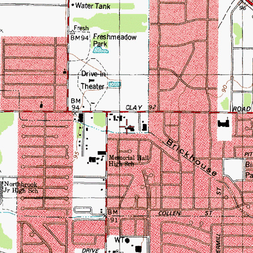 Topographic Map of Concordia Lutheran Church, TX