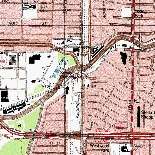 Topographic Map of Congregation Adath Emeth, TX