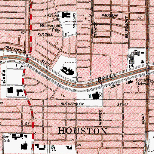 Topographic Map of Congregation Beth Israel, TX