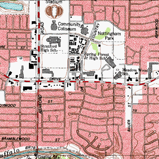 Topographic Map of Congregation Temple Siani, TX