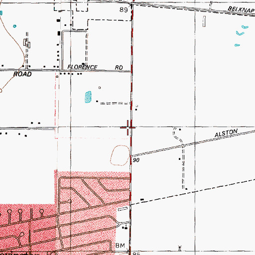 Topographic Map of Cornerstone Assembly of God Church, TX