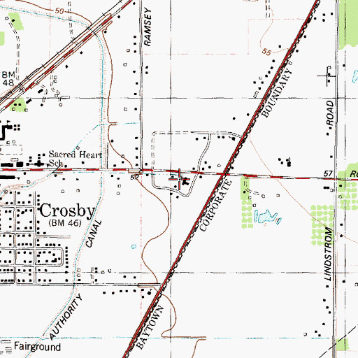 Topographic Map of Crosby United Methodist Church, TX