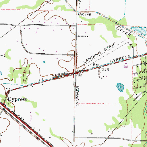 Topographic Map of Cypress Pointe Baptist Church, TX