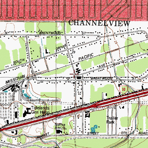 Topographic Map of Dell Dale Avenue Baptist Church, TX
