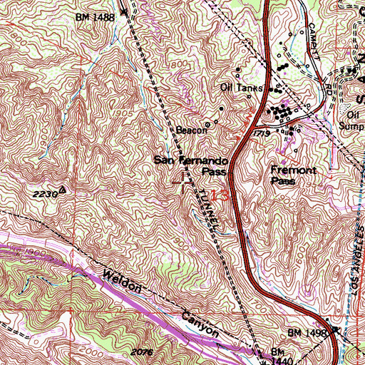 Topographic Map of Pacific Tunnel, CA
