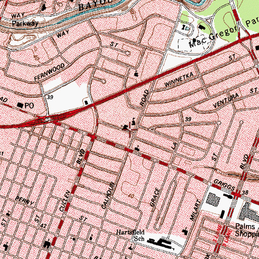 Topographic Map of East Bethel Baptist Church, TX
