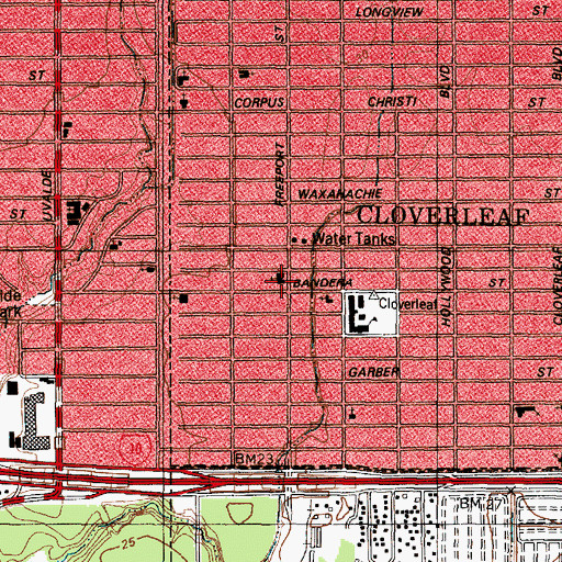 Topographic Map of East Houston Trinity Missionary Baptist Church, TX