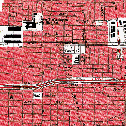 Topographic Map of Ebenezer United Methodist Church, TX