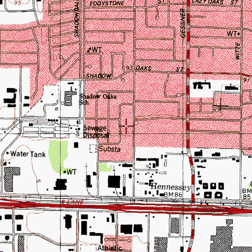 Topographic Map of Elfarouq Mosque, TX