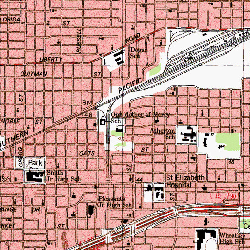 Topographic Map of Fifth Ward Baptist Church, TX
