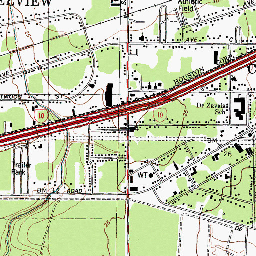 Topographic Map of First Assembly of God of Channelview, TX