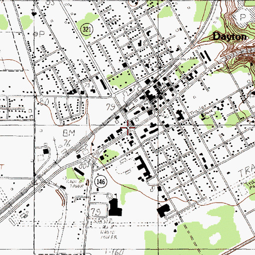 Topographic Map of First United Methodist Church of Dayton, TX