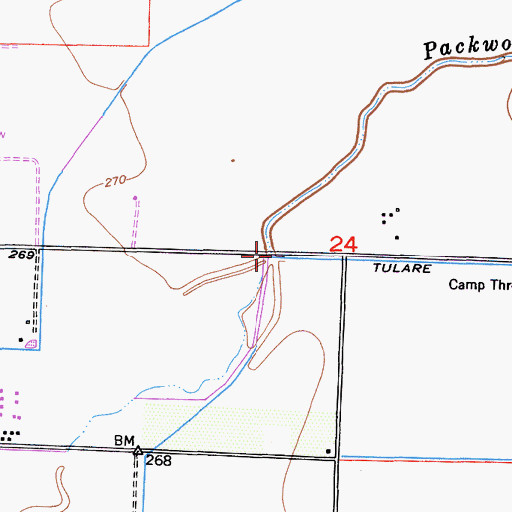 Topographic Map of Packwood Creek, CA