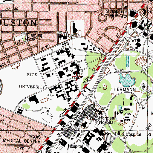 Topographic Map of Allen Center for Business Activities, TX