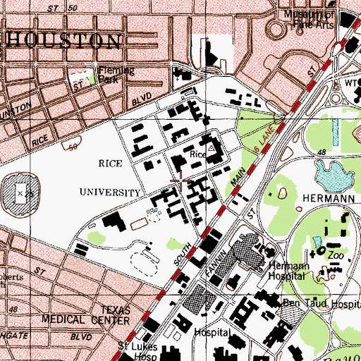 Topographic Map of Baker College Masters House, TX