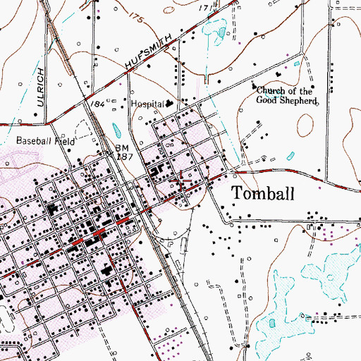 Topographic Map of Chaparral Genealogical Society Library, TX