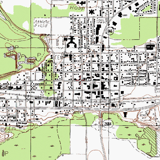 Topographic Map of City of Liberty Fire Department, TX