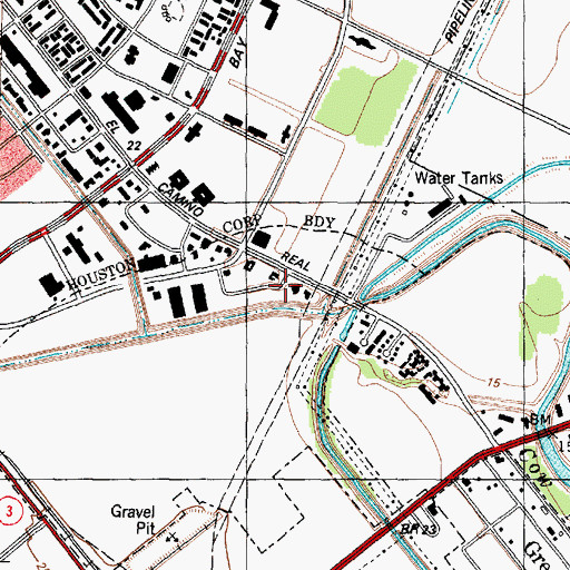 Topographic Map of Clear Lake City Fire Department, TX