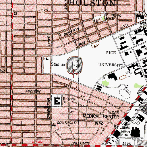 Topographic Map of Cox Fitness Center, TX