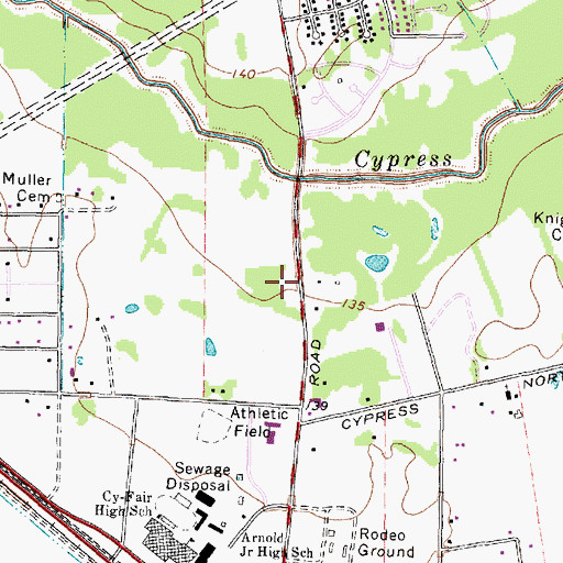 Topographic Map of Cy-Fair Volunteer Fire Station 3, TX
