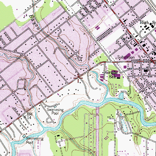 Topographic Map of Dickinson Chamber of Commerce, TX