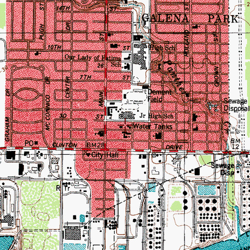 Topographic Map of Galena Park Fire Station, TX