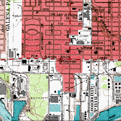 Topographic Map of Galena Park Police Station, TX