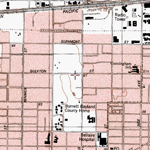 Topographic Map of Harris County Courthouse Annex, TX