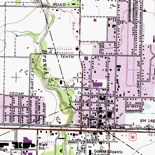 Topographic Map of Harris County Fire Department, TX