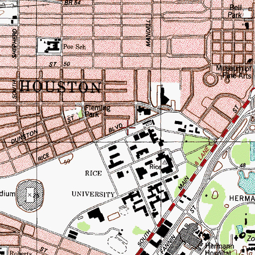 Topographic Map of Hicks Kitchen Building, TX