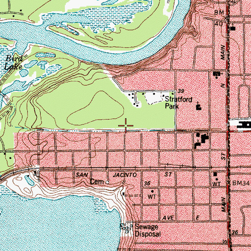 Topographic Map of Highlands Community Center, TX
