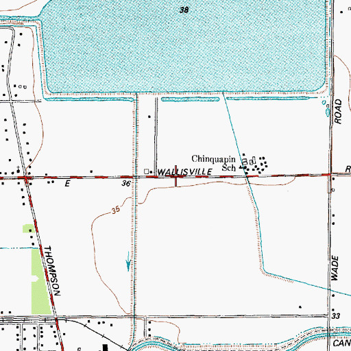 Topographic Map of Highlands Volunteer Fire Department, TX