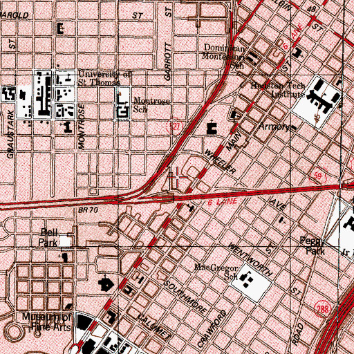 Topographic Map of Holocaust Museum, TX