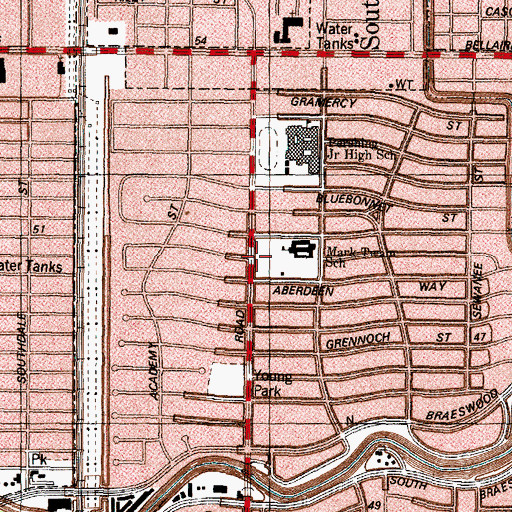 Topographic Map of Houston Fire Station Number 37, TX