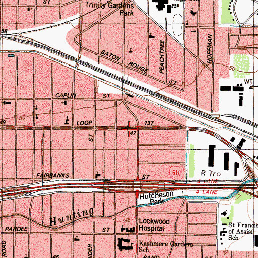 Topographic Map of Houston Fire Station Number 39, TX