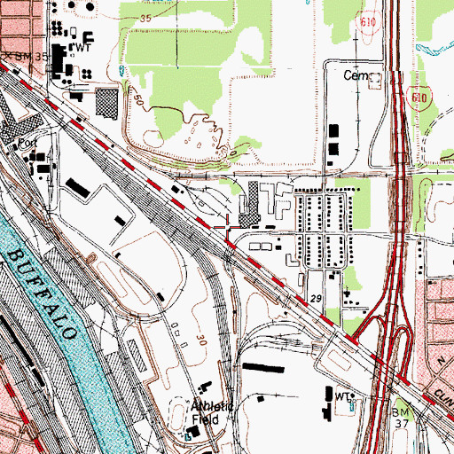 Topographic Map of Houston Fire Station Number 42, TX