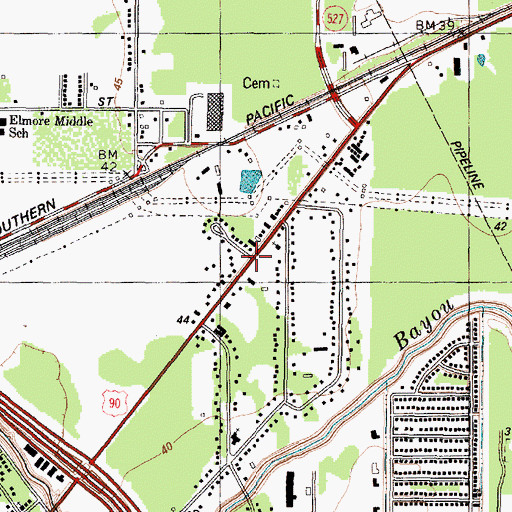 Topographic Map of Houston Fire Station Number 45, TX