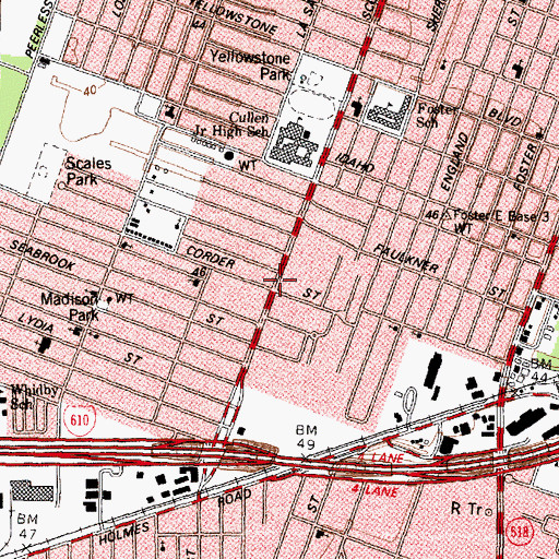 Topographic Map of Houston Fire Station Number 46, TX