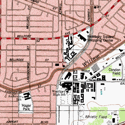 Topographic Map of Houston Fire Station Number 48, TX