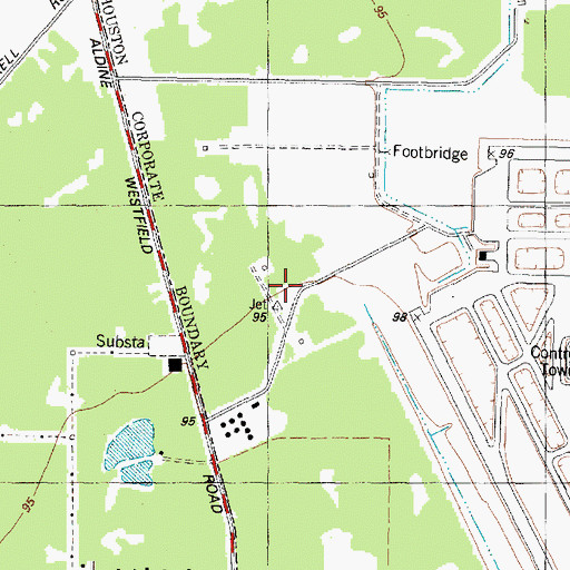 Topographic Map of Houston Fire Station Number 54, TX