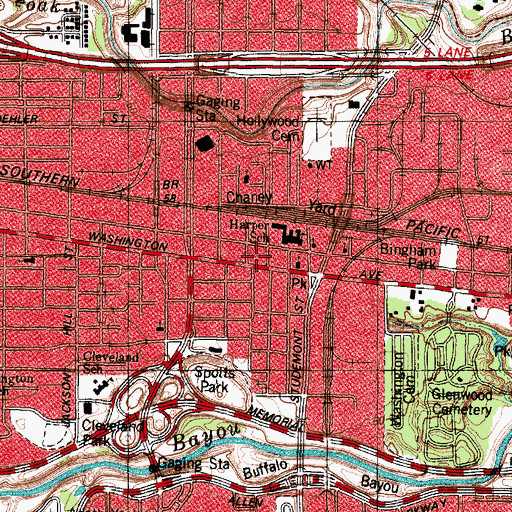 Topographic Map of Houston Fire Station Number 6, TX