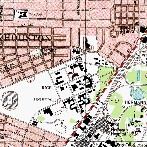 Topographic Map of Howard Keck Hall, TX