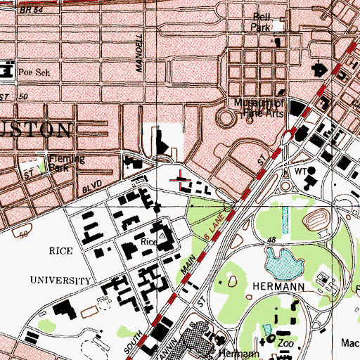 Topographic Map of Jones College Masters House, TX