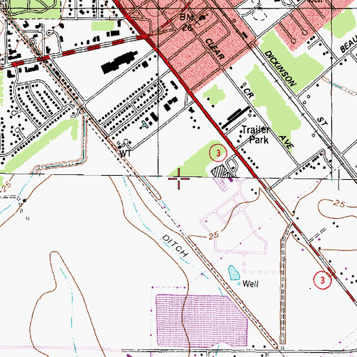 Topographic Map of League City Hall, TX