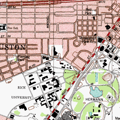 Topographic Map of Marian and Speros P Martel College, TX