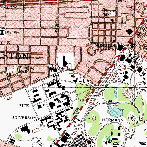 Topographic Map of Mary Gibbs Jones Collge, TX